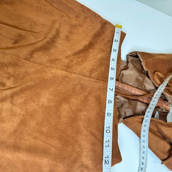 TOBI AS ONE FAUX SUEDE ROMPER - CAMEL - Picture 9 of 13